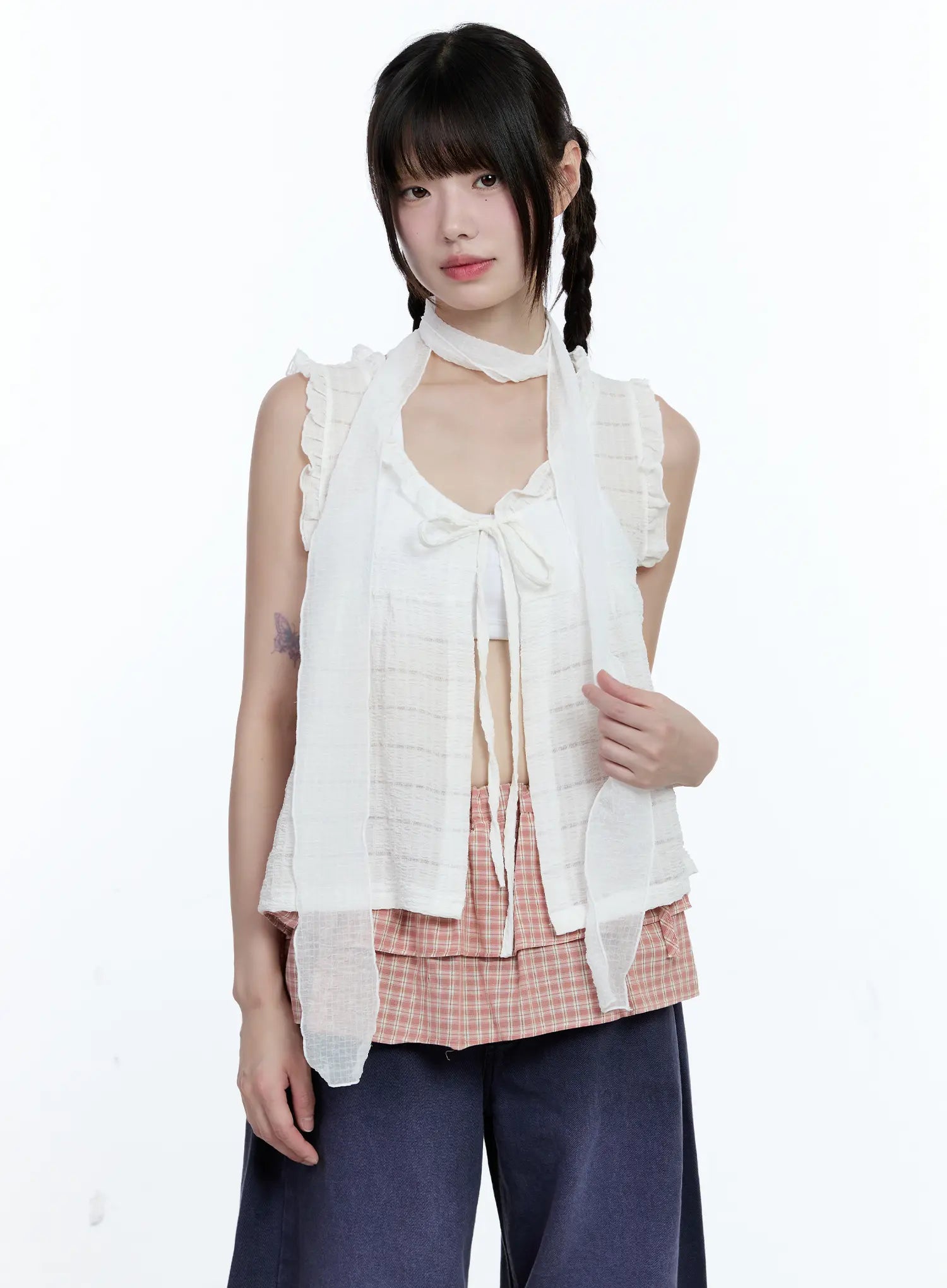 Ruffled Skinny Scarf CG507
