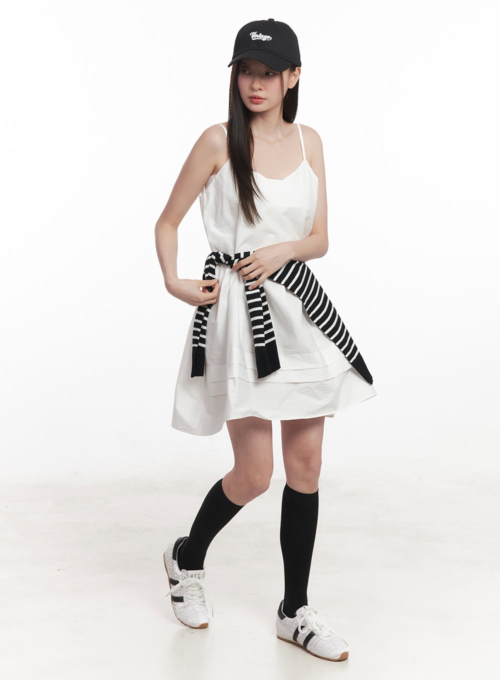 Flare V-Neck Cami Mini Dress IY509