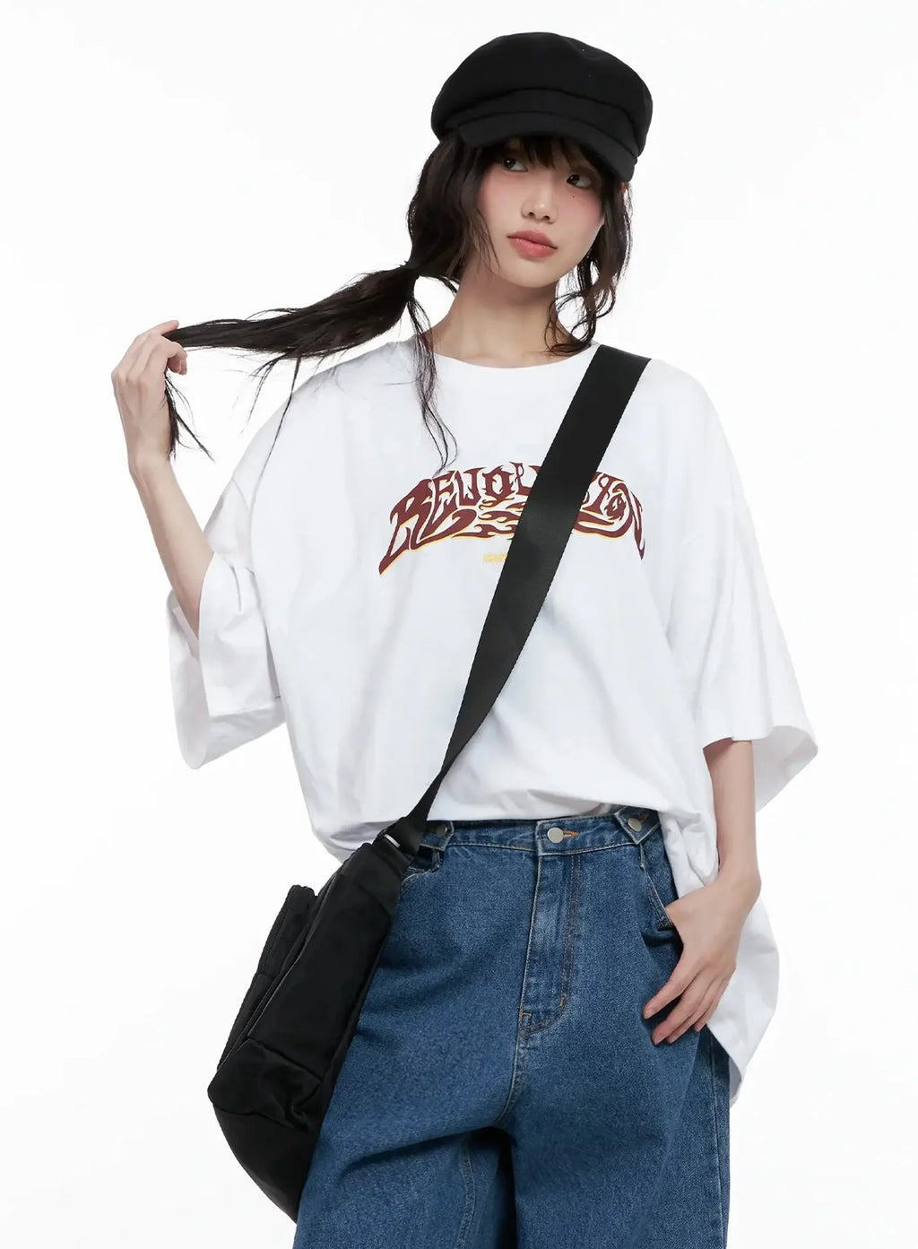 Oversized Statement Graphic T-Shirt IL528