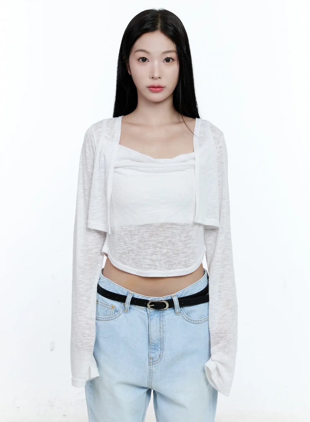 Ribbed Knit Cardigan and Tank Set CG512