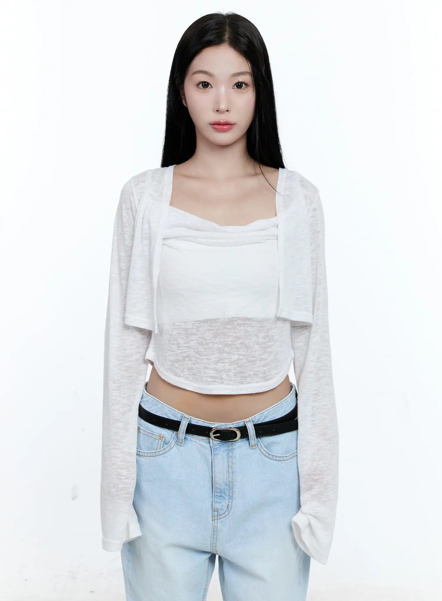 Ribbed Knit Cardigan and Tank Set CG512