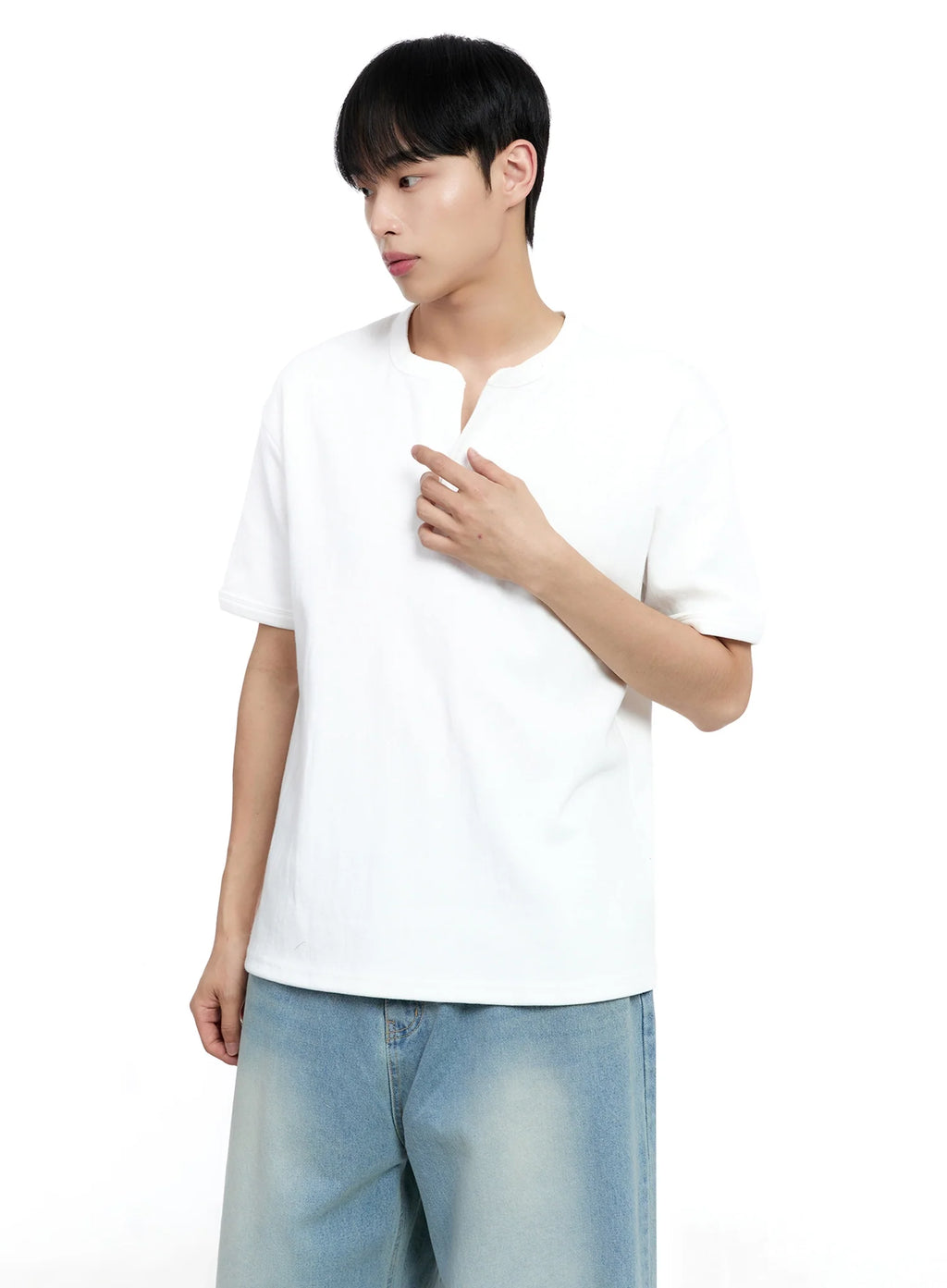 Men's Cotton Henley Tee IG520