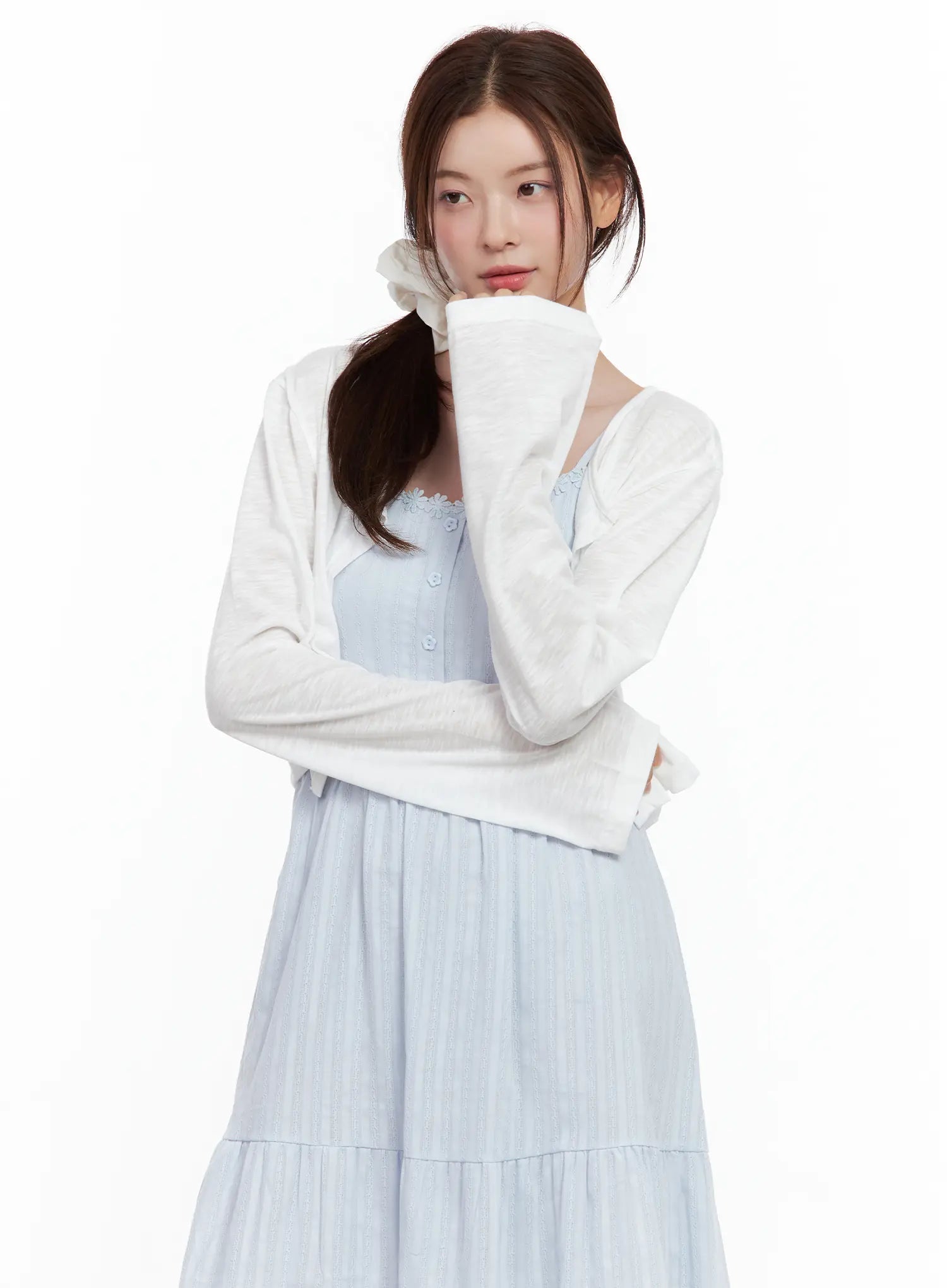 Everyday Buttoned Long-Sleeve Cardigan CL502