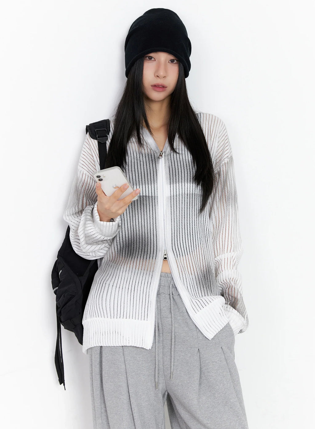 Mesh Gradient Zip-Up Hoodie IG508