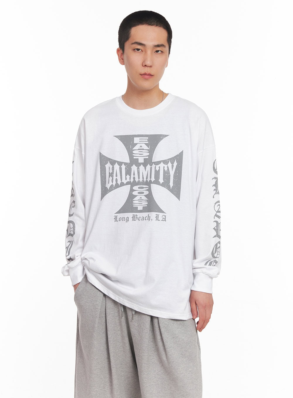 Men's Cotton Graphic Long Sleeve Shirt IY506