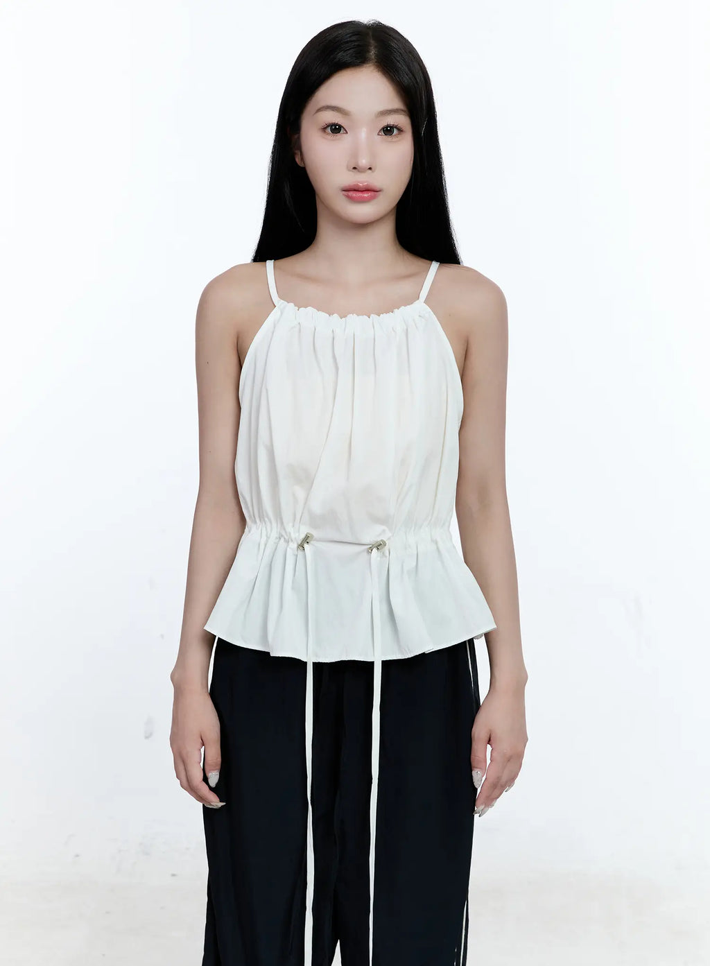 Pintuck String Halter Top CG512