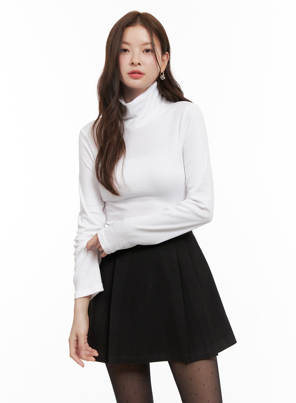 Classic Solid Cotton Turtleneck Top OD403