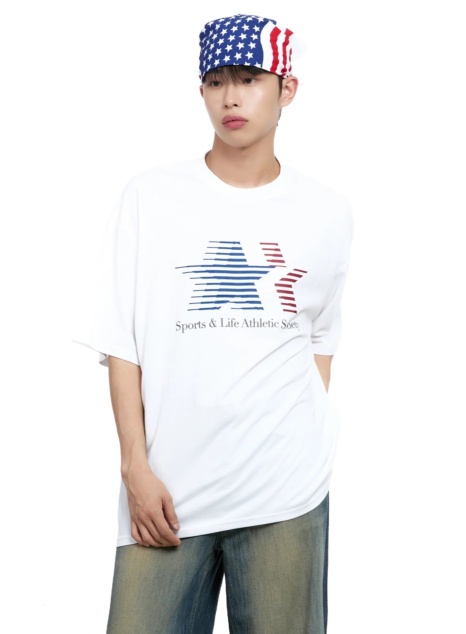 Men's Oversized Star Graphic T-Shirt IG520