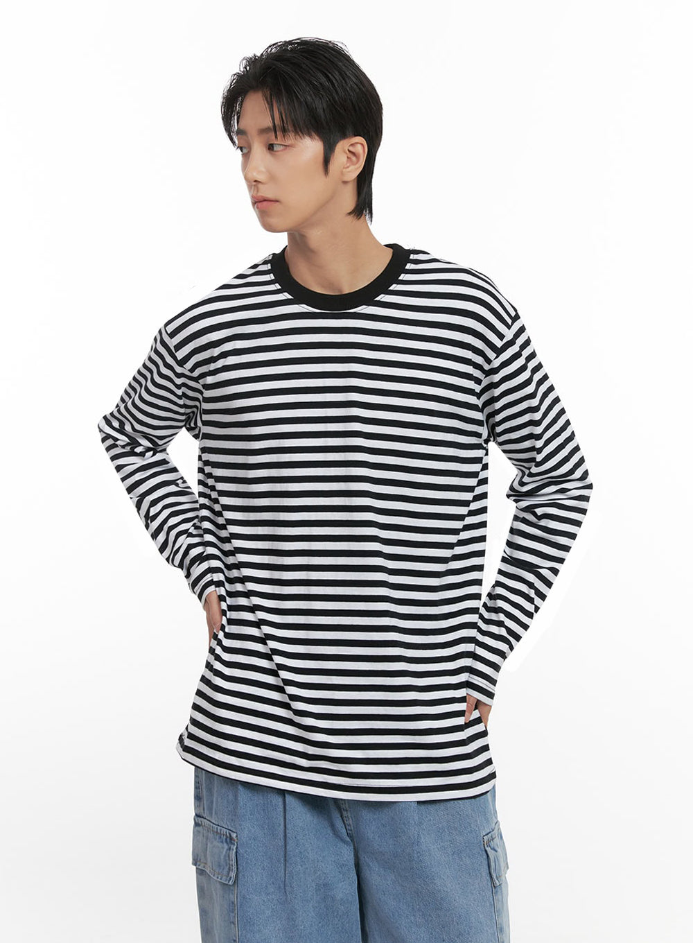 Men's Striped Long Sleeve Tee ID406