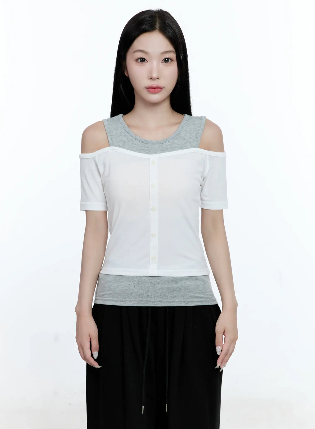 Layered Off-Shoulder Top CG513
