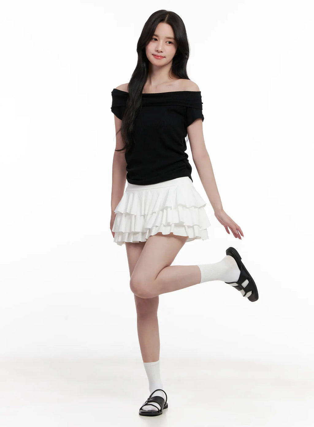 Tiered Ruffle Mini Skirt CL515