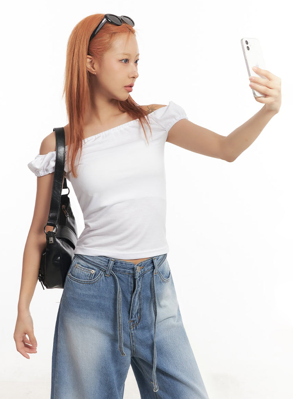 Puff Sleeve Off-Shoulder Top IA515