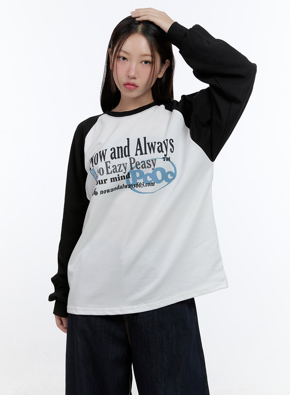Baggy Lettering Raglan Long Sleeve CS406