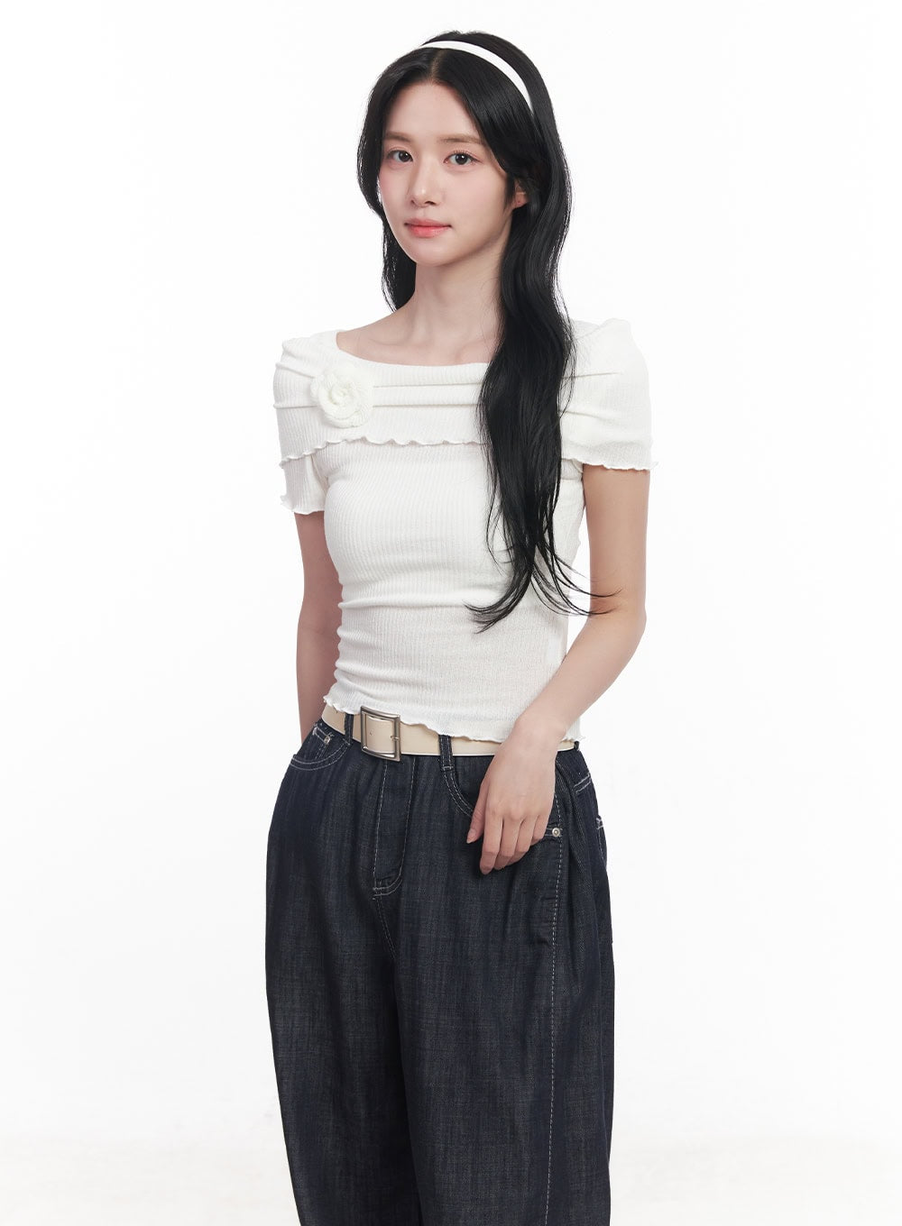 Frill Off-Shoulder Top CY526