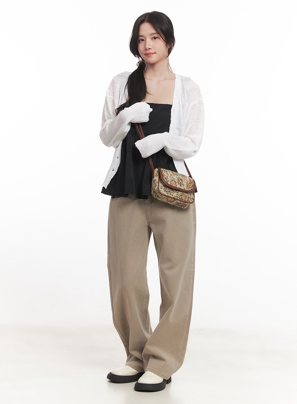 Sheer Button-Up Knit Cardigan  CA511