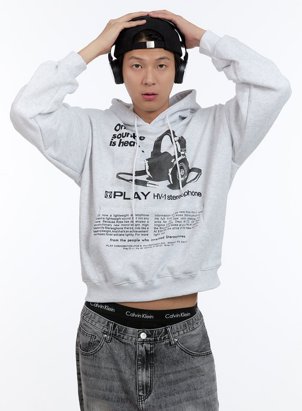 Men's Cotton Lettering Graphic Hoodie IG427