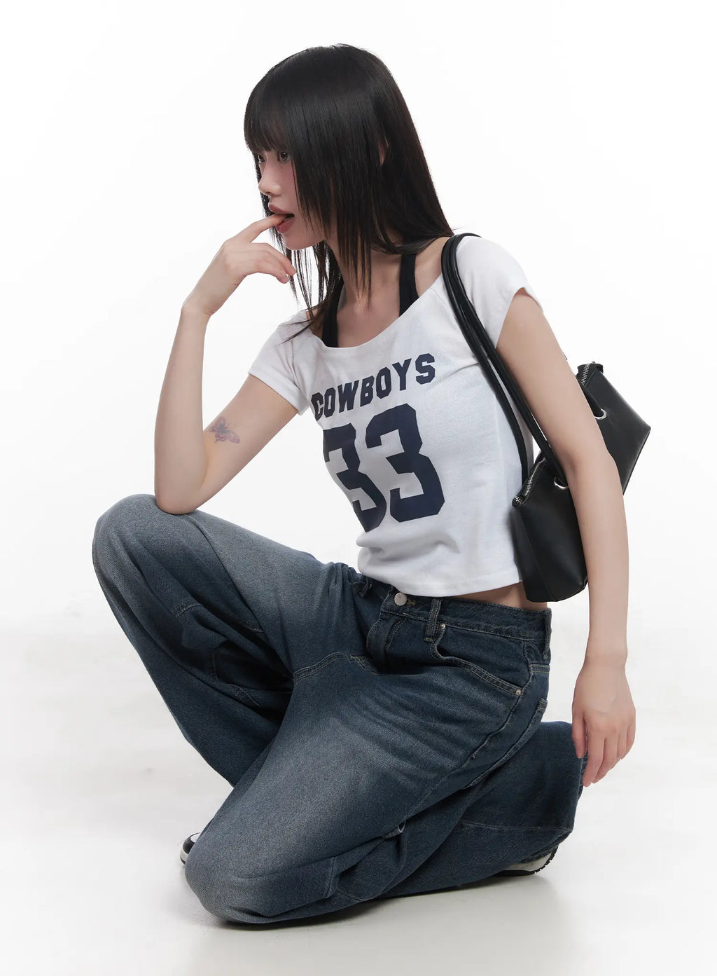 Cowboys Off-Shoulder Crop Tee CU518