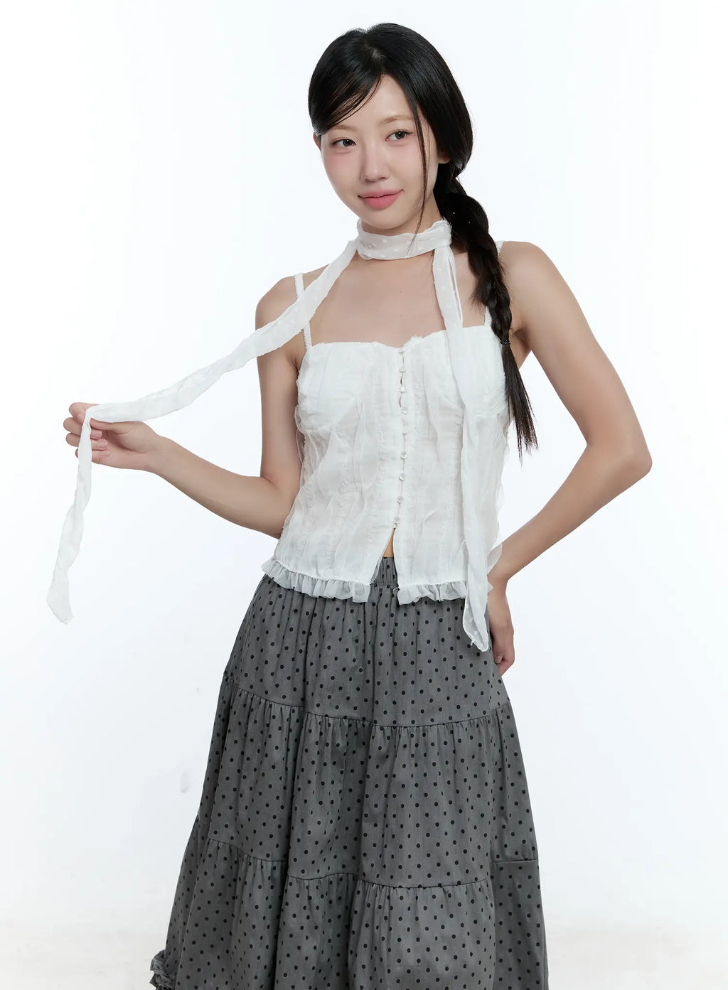 Sheer Polka Dot Scarf CU526