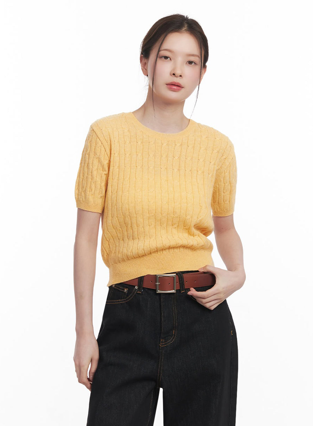 Cable-Knit Crop Top IY513