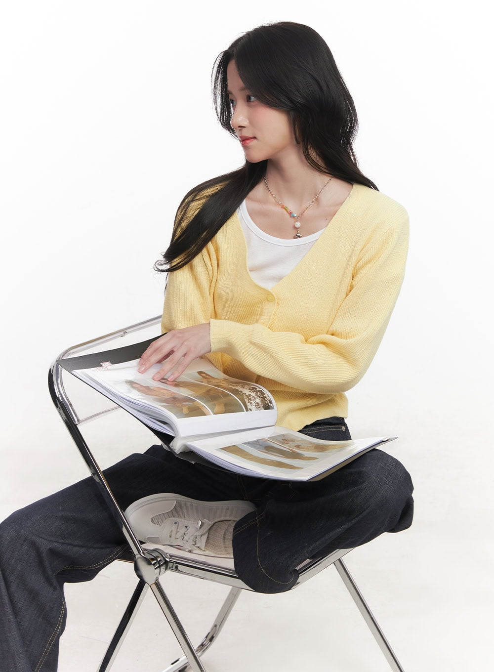 V-Neck Cropped Cardigan CA510