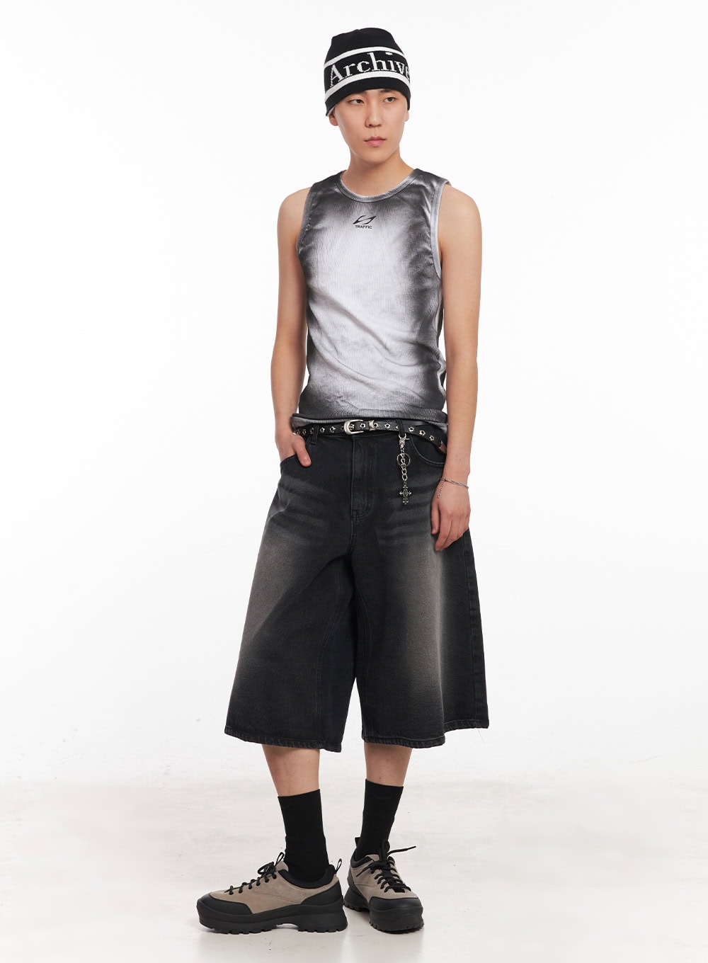 Men's Washed Relaxed-Fit Jorts IY505