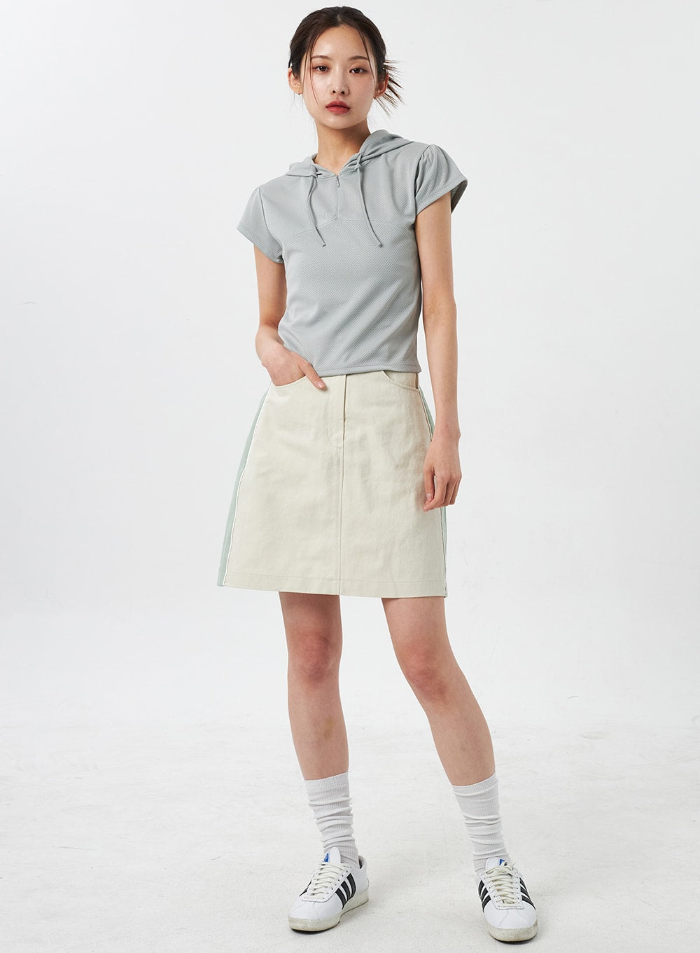 Two Color Mini Skirt CY303