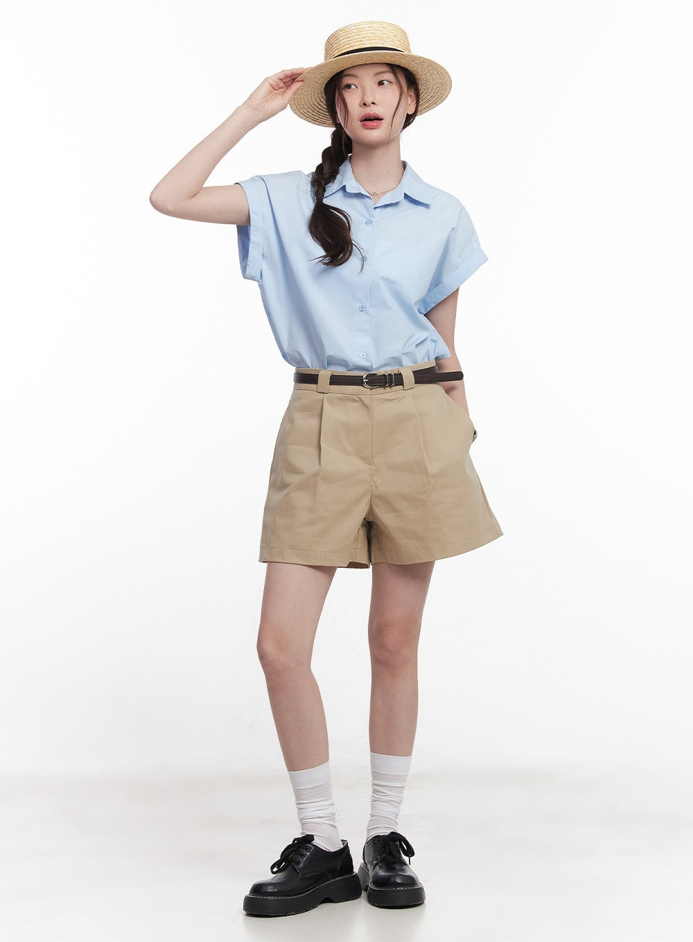 Pintuck Cotton Shorts CY515