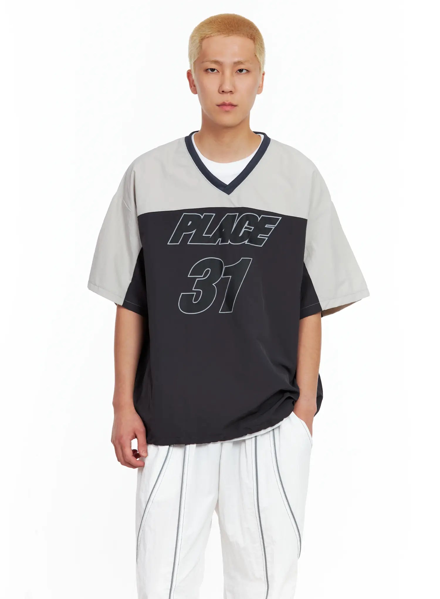 Men's Nylon V-Neck String T-Shirt IL511