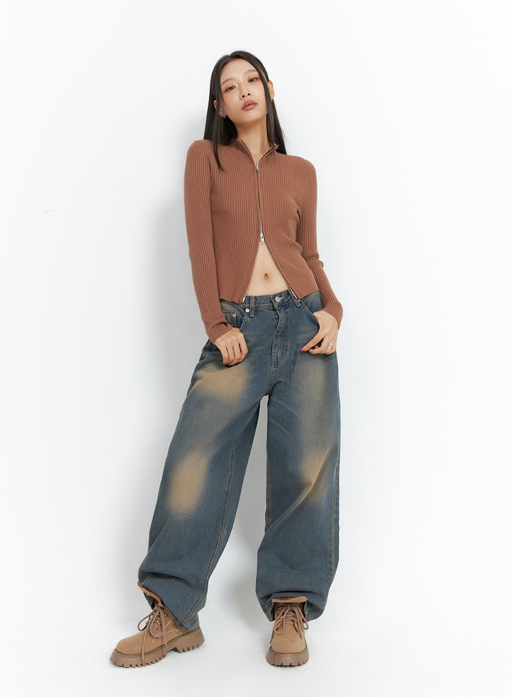 Esme Wide Washed Denim Jeans IS427