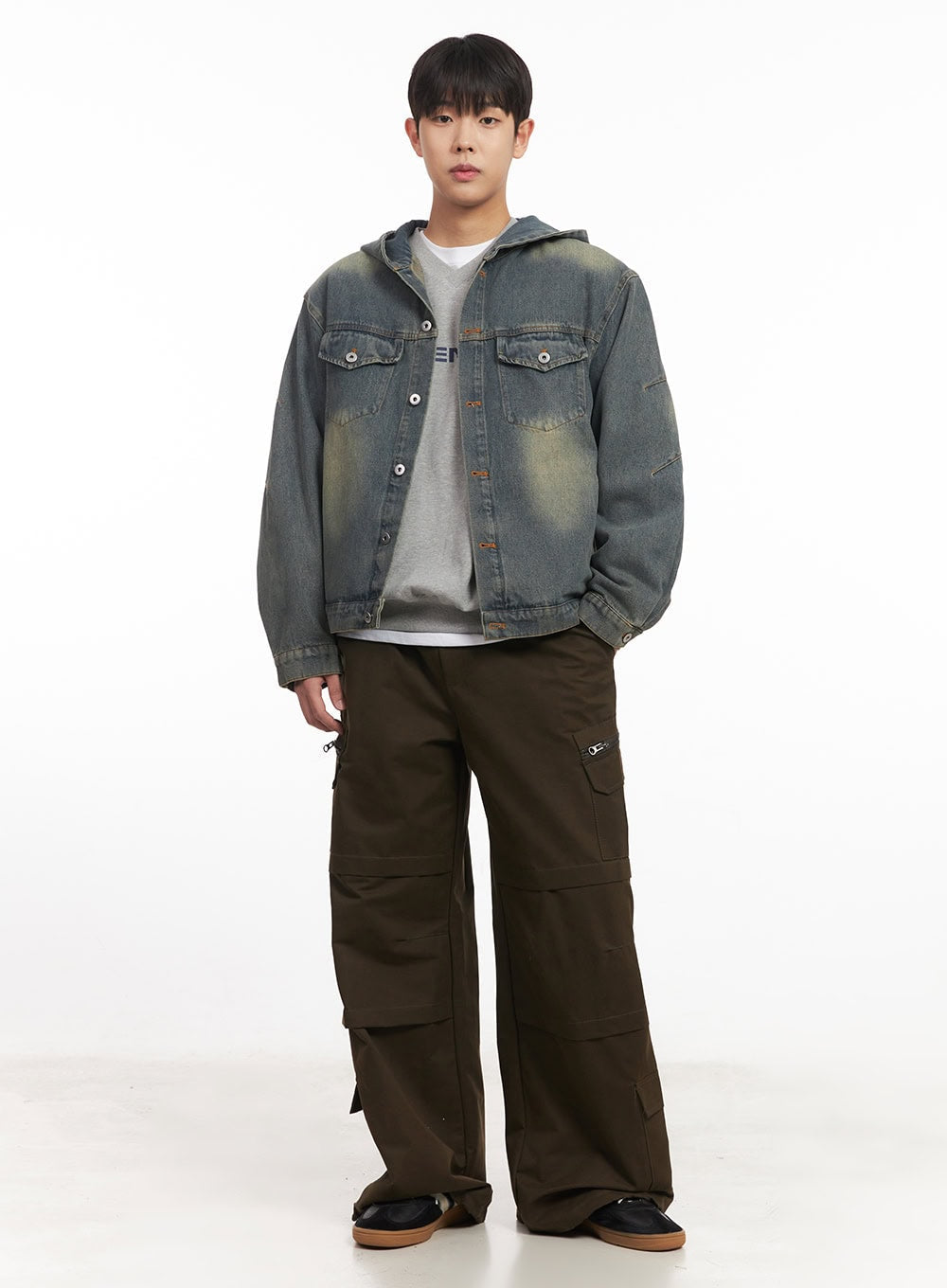 Men's Cotton Pocket Wide-Leg Pants IM528