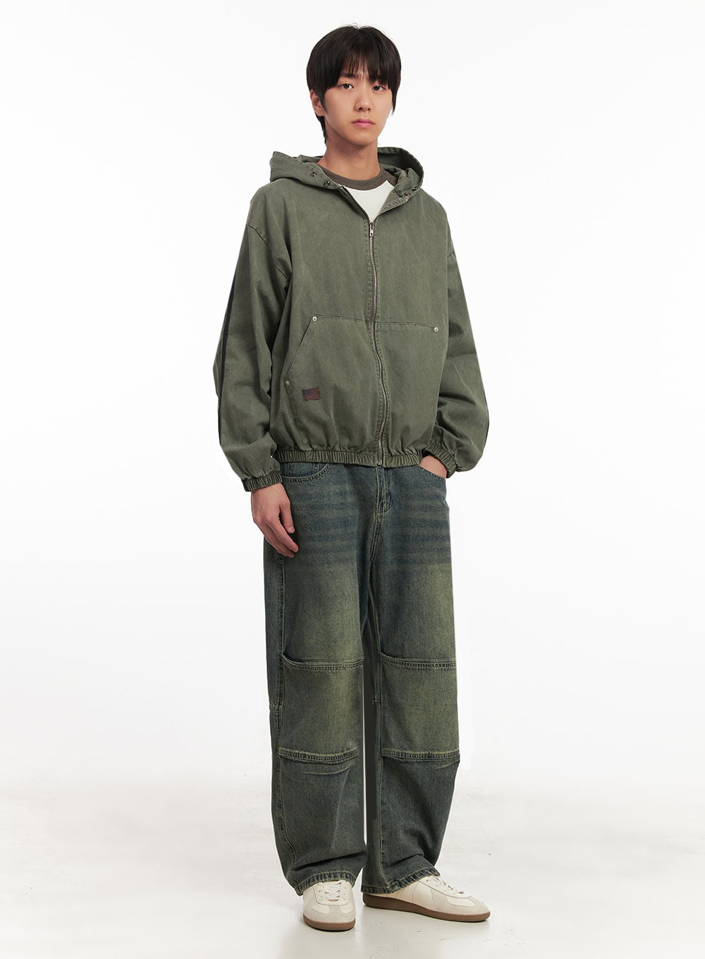 Men's Stitched Wide-Leg Jeans IA511