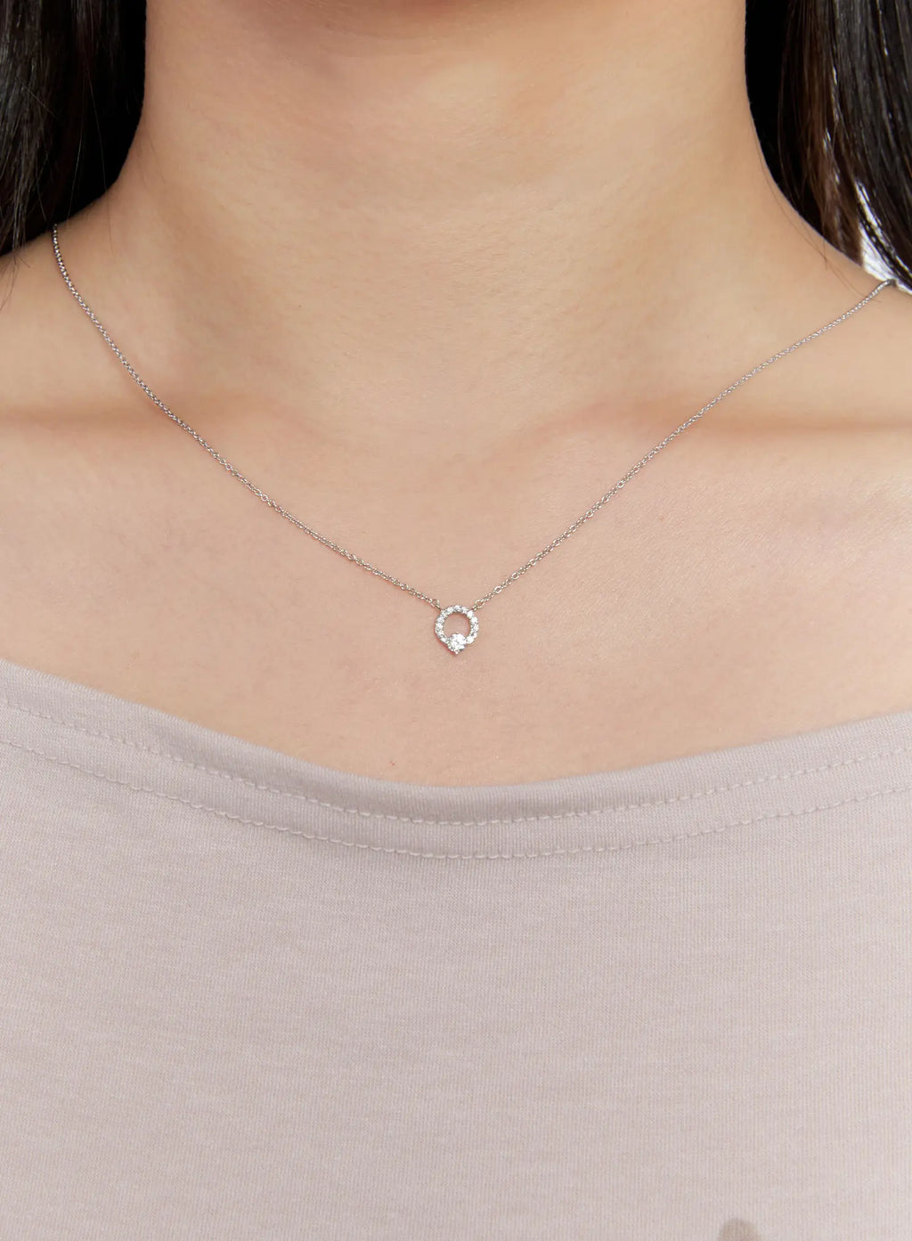 Petite Ring Cubic Necklace IS517