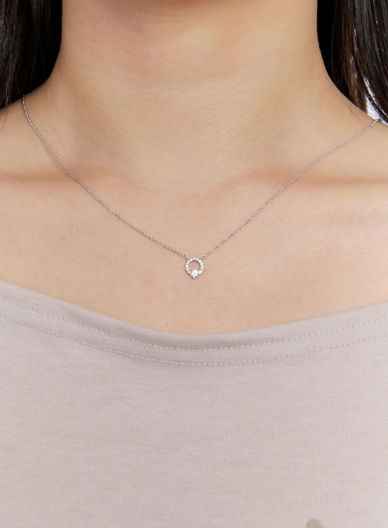 Petite Ring Cubic Necklace IS517