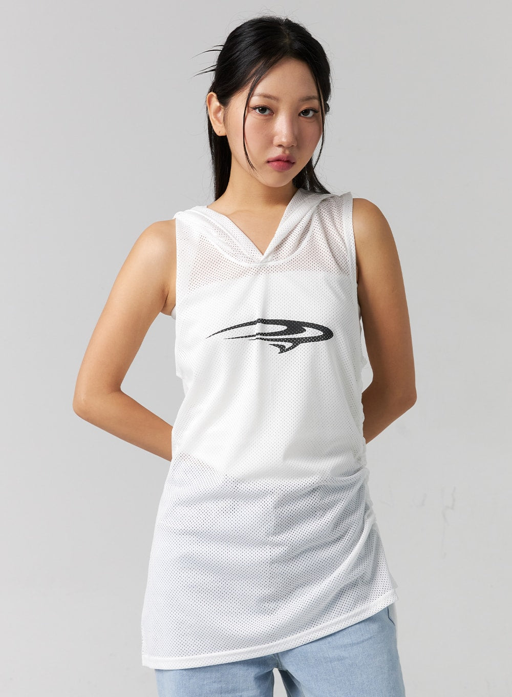 Graphic Hooded Sleeveless Top CG314