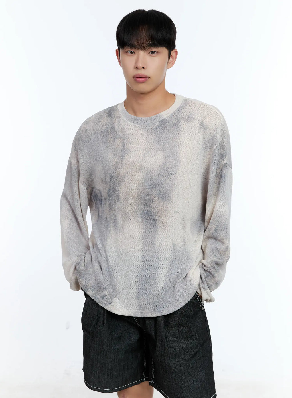 Men's Galaxy Gradient Knit Long Sleeve Tee IL517