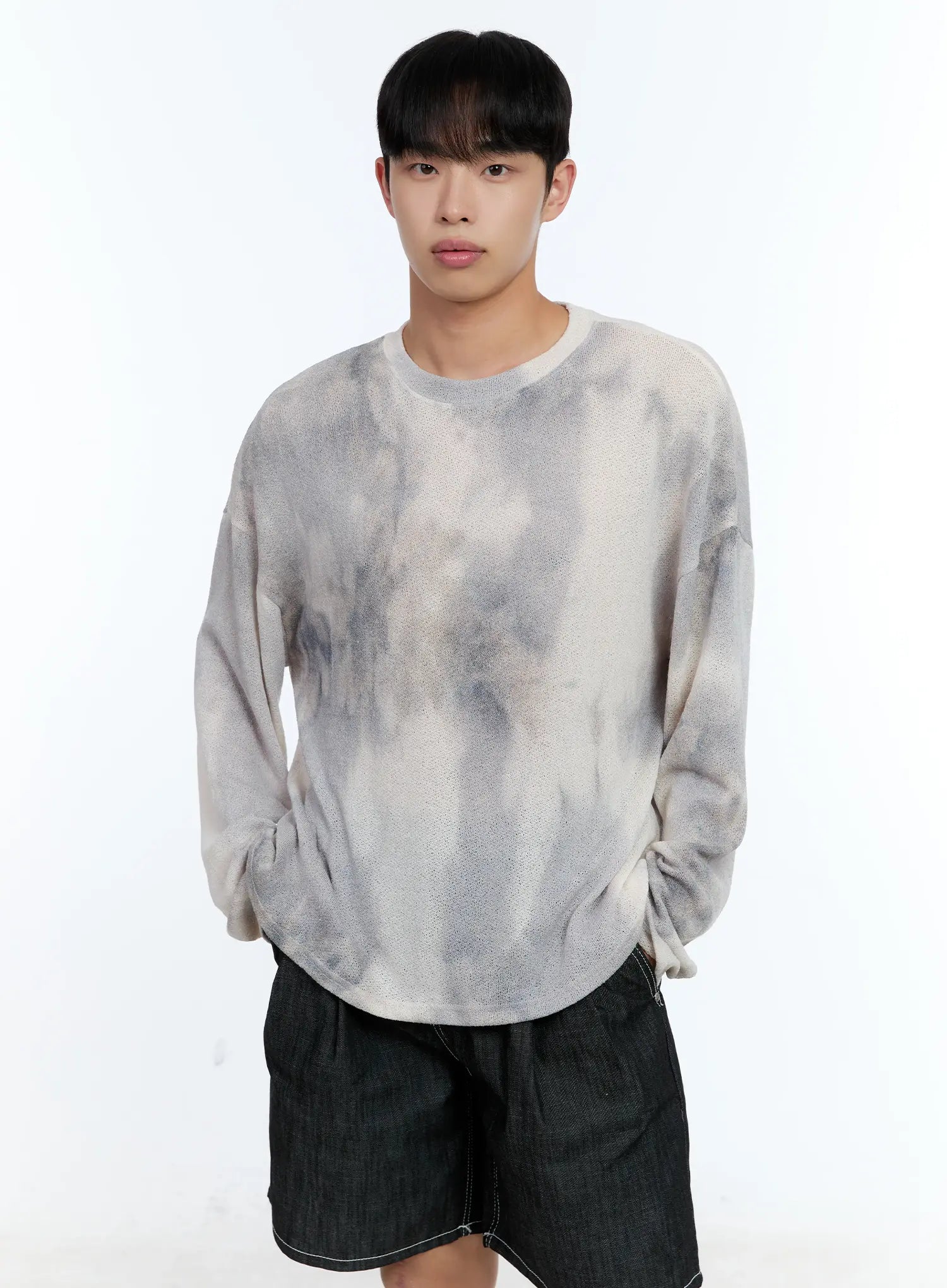 Men's Galaxy Gradient Knit Long Sleeve Tee IL517