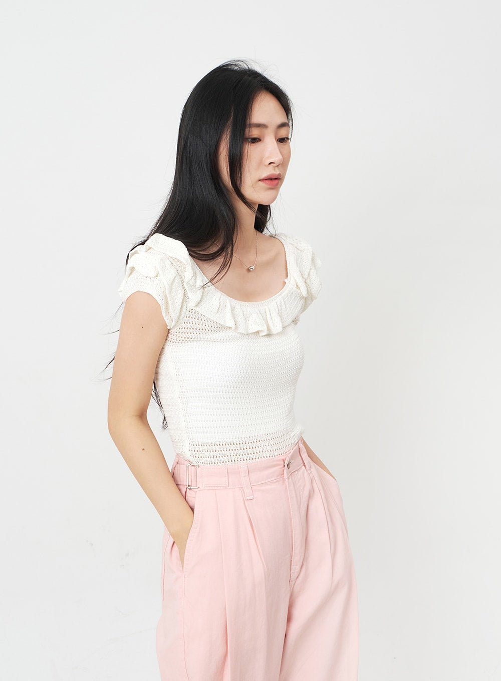 Simple Ball and Pearl Necklace OJ28