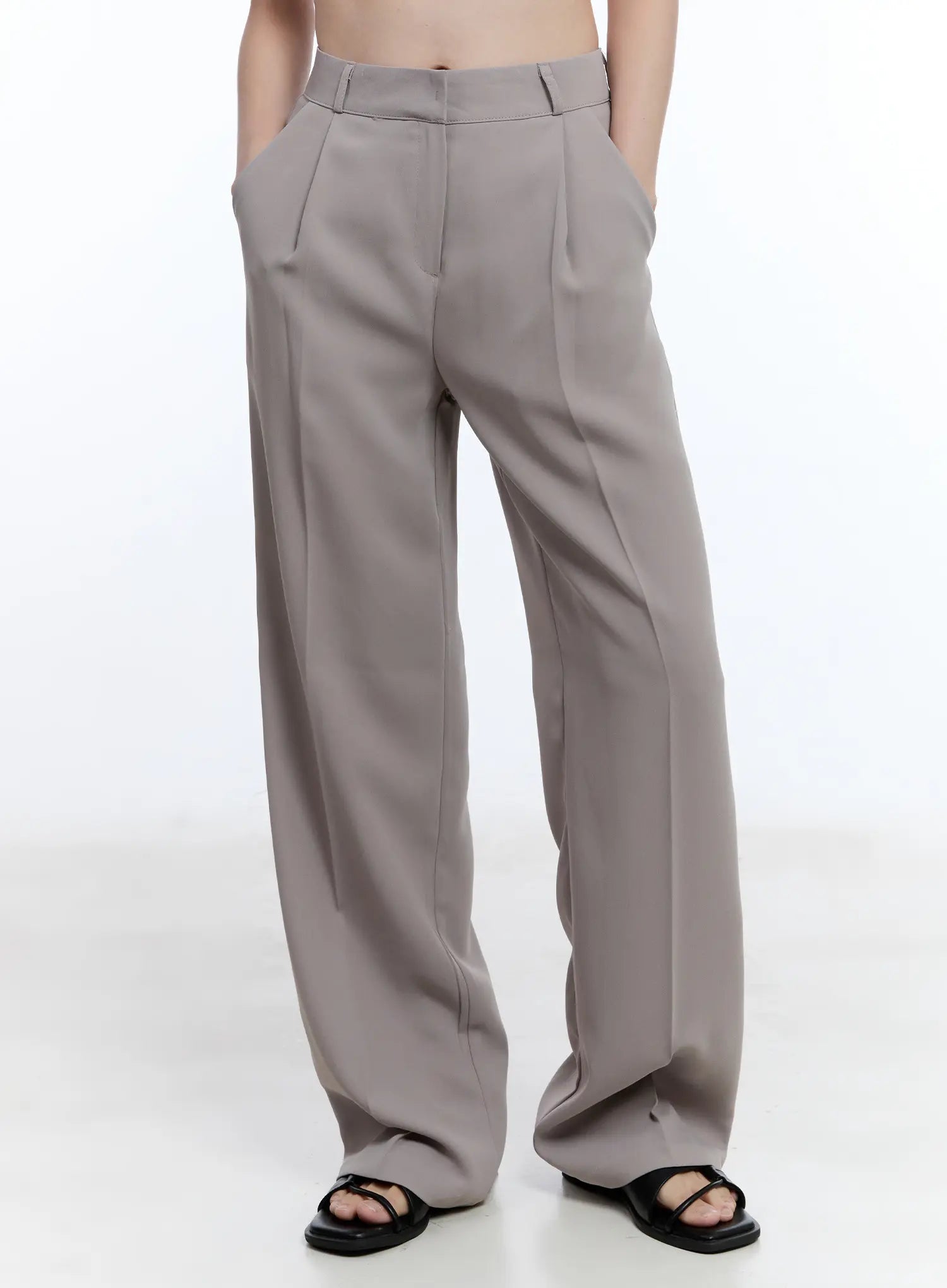 Elegant Pintuck Wide-Leg Pants CU513