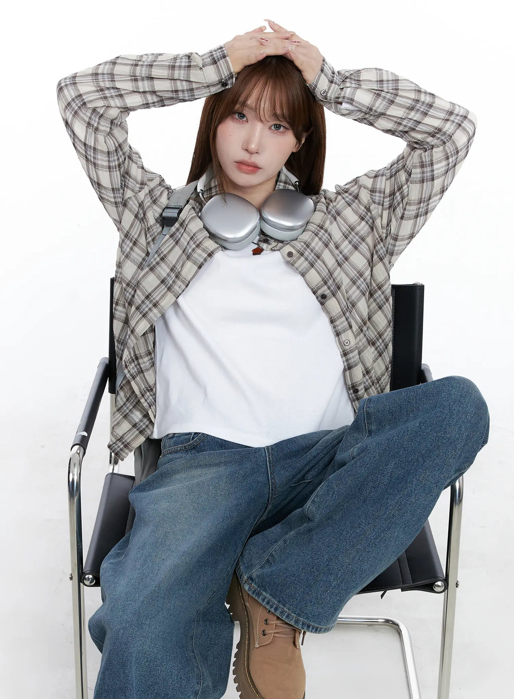 Casual Plaid Button-Up Shirt CG529