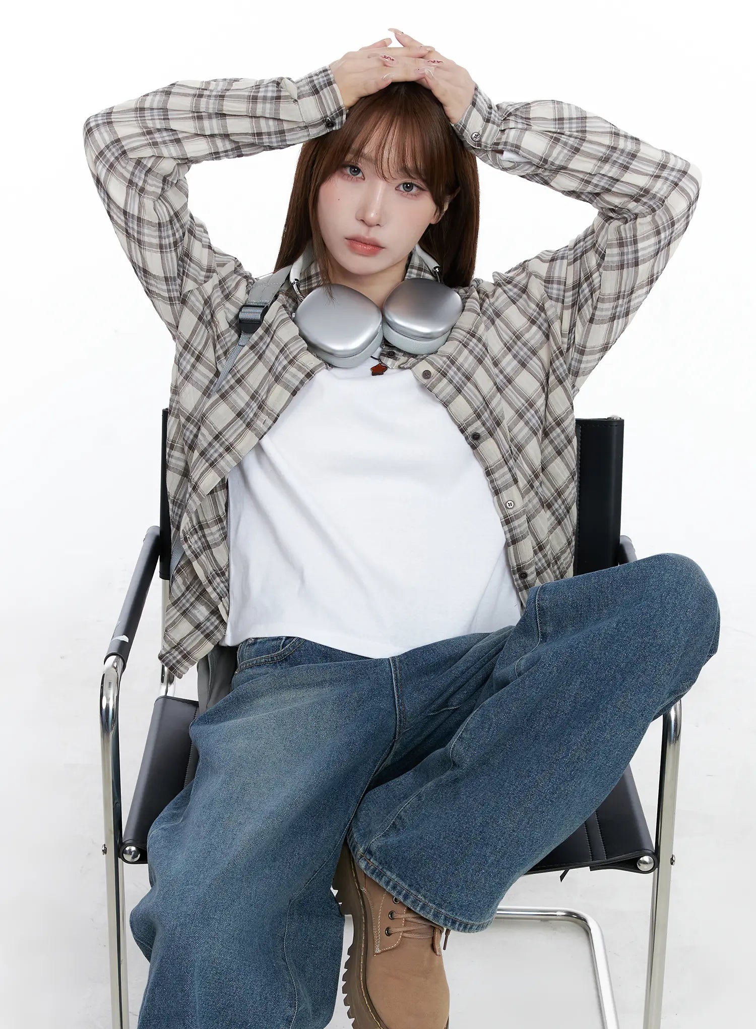 Casual Plaid Button-Up Shirt CG529