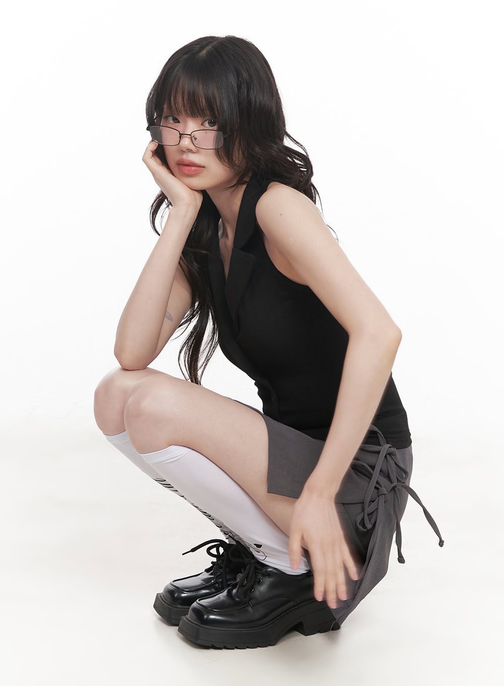 Collared Halter-Neck Tank Top CY521