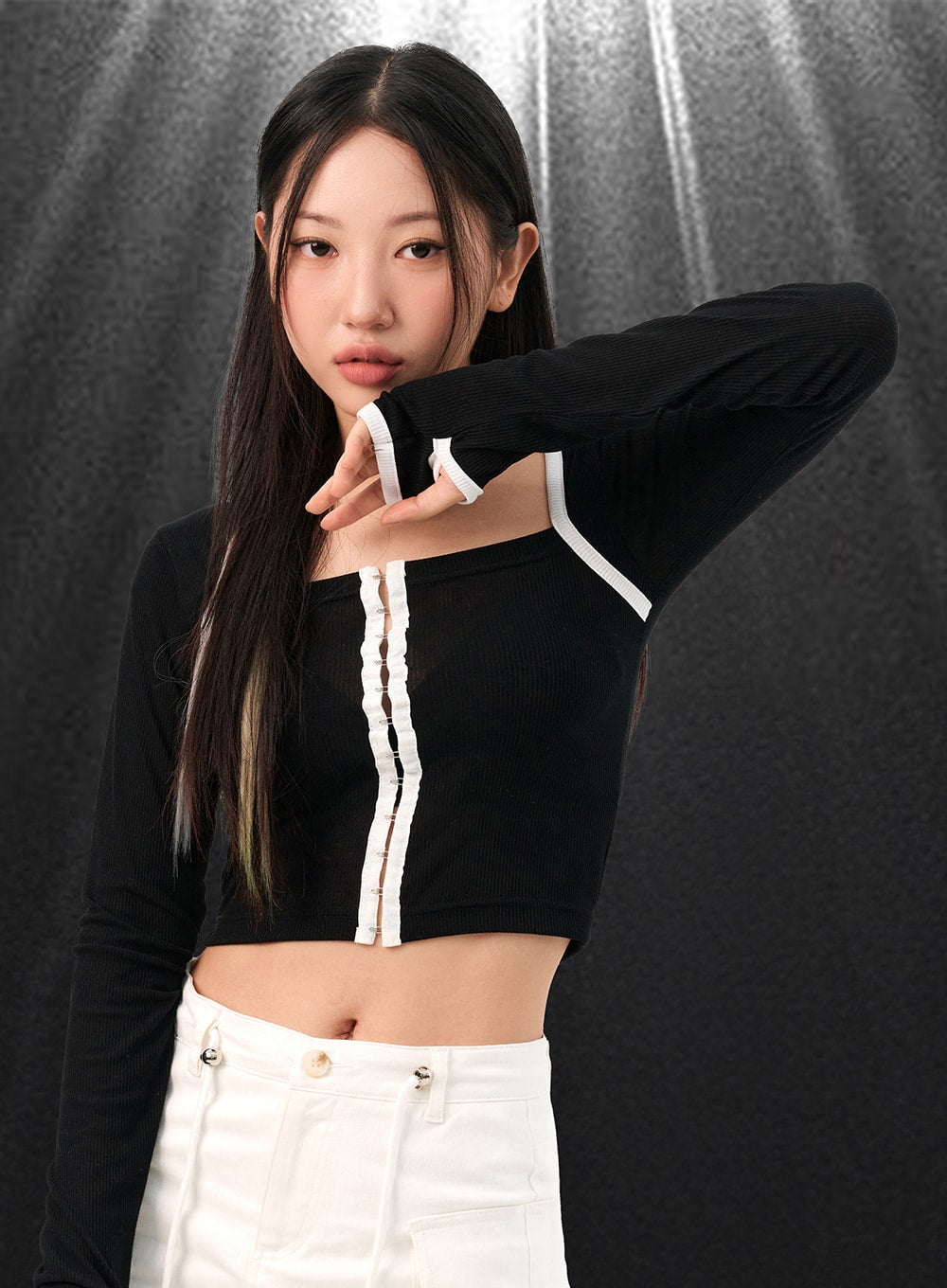 Contrasting Trim Crop Bolero Top IO317