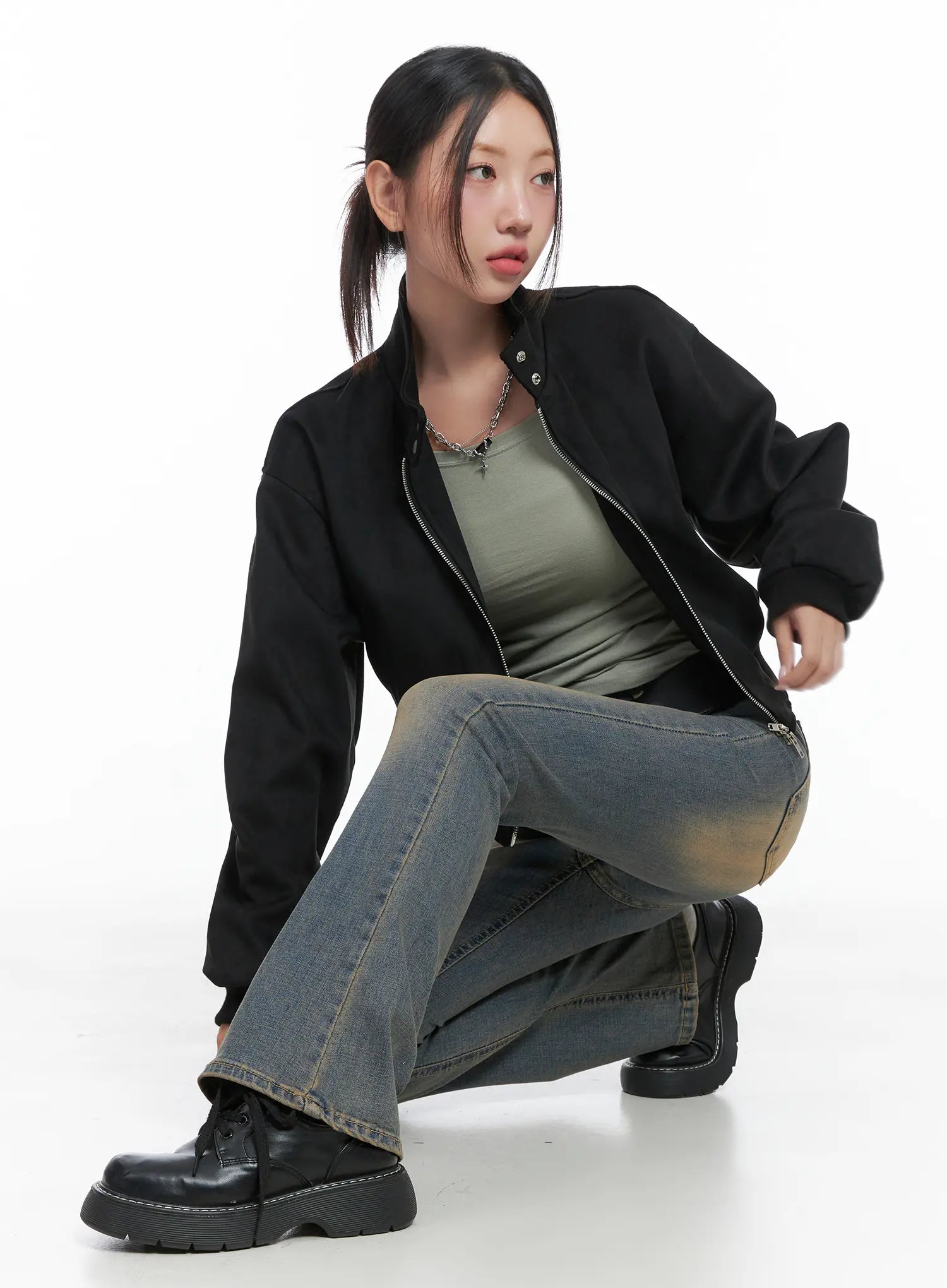 Suede Two-Way Zip Jacket CS502