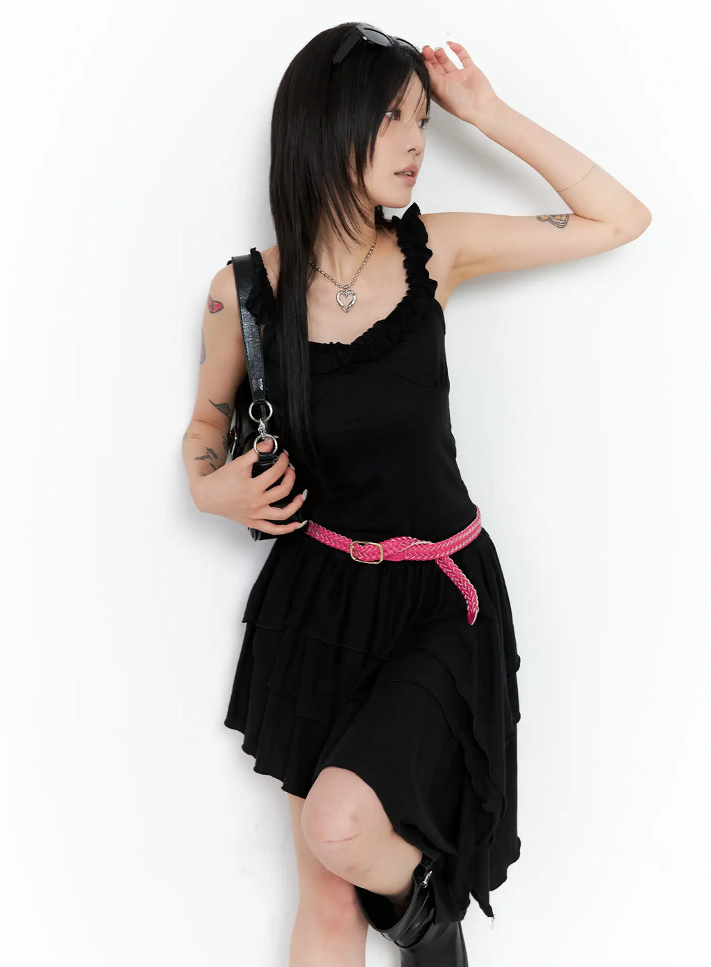 Asymmetric Ruffle Dress CL528