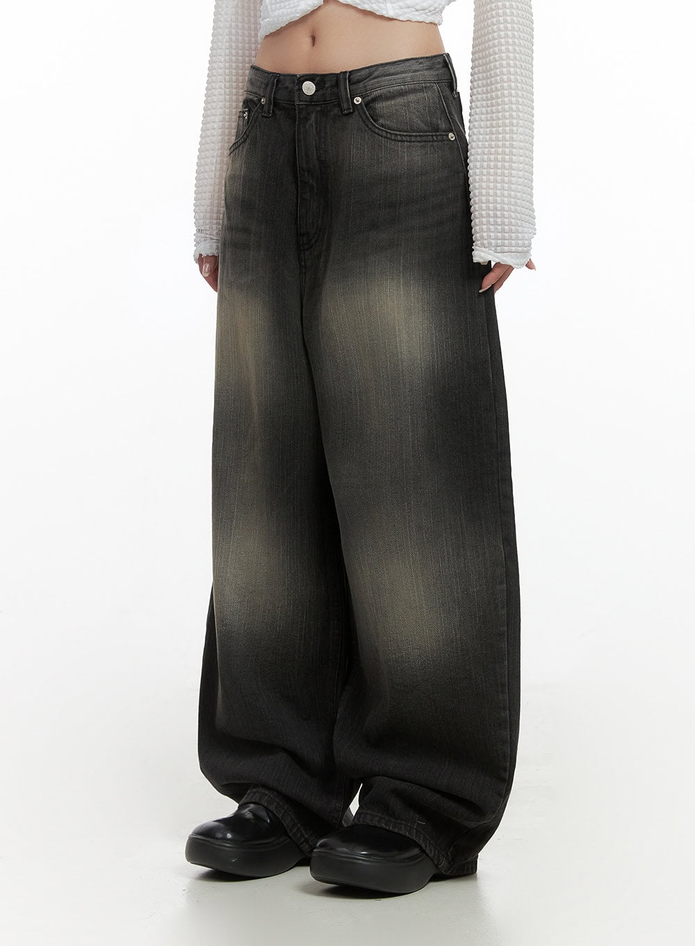 Sage Back-Buttoned Wide Pants CS430