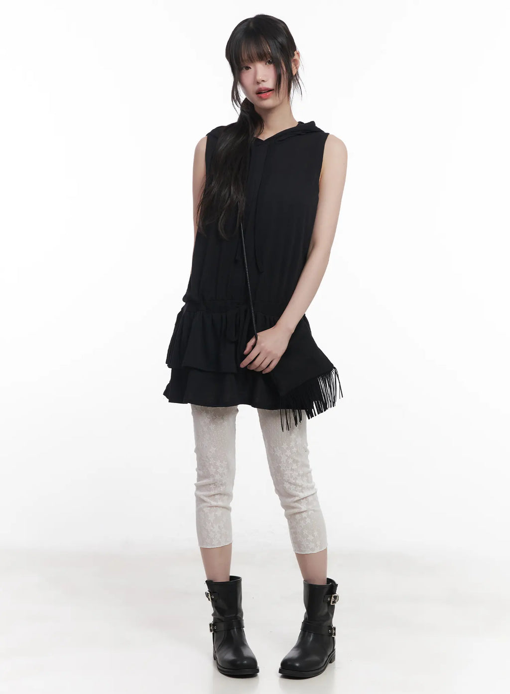 Sleeveless Hooded Mini Dress CU519