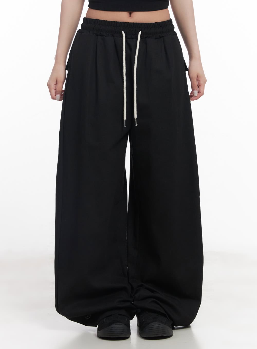 Cotton Buttoned Wide-Leg Pants CY527