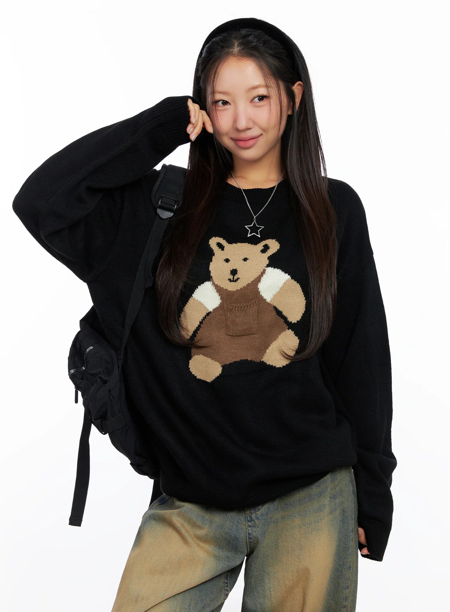 Oversized Graphic Knit Sweater CO515