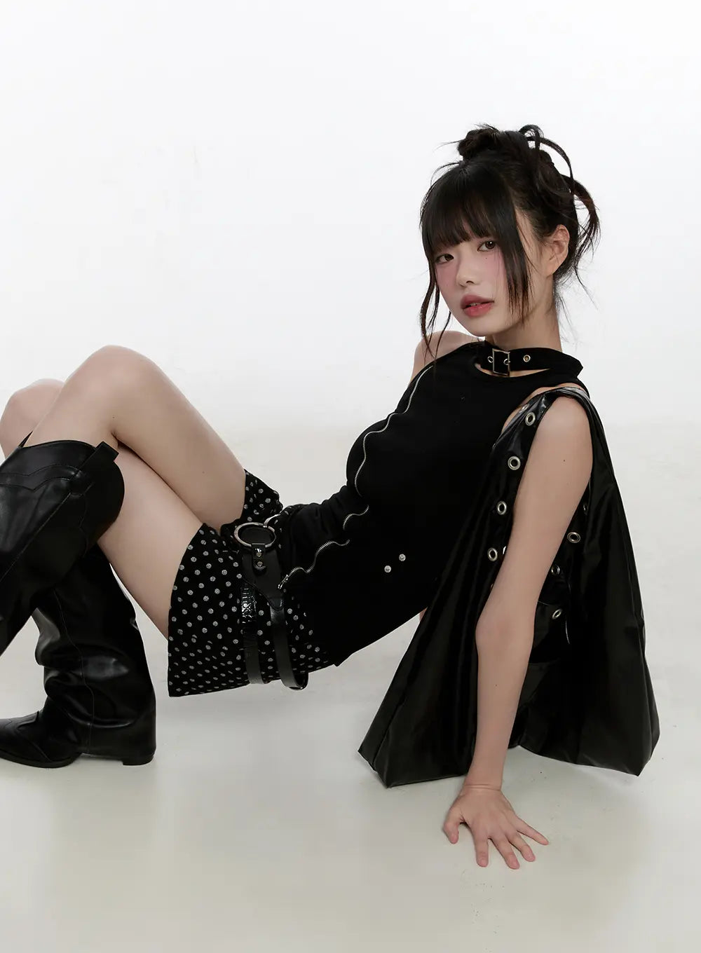 High-Neck Zip-Up Tank CL504