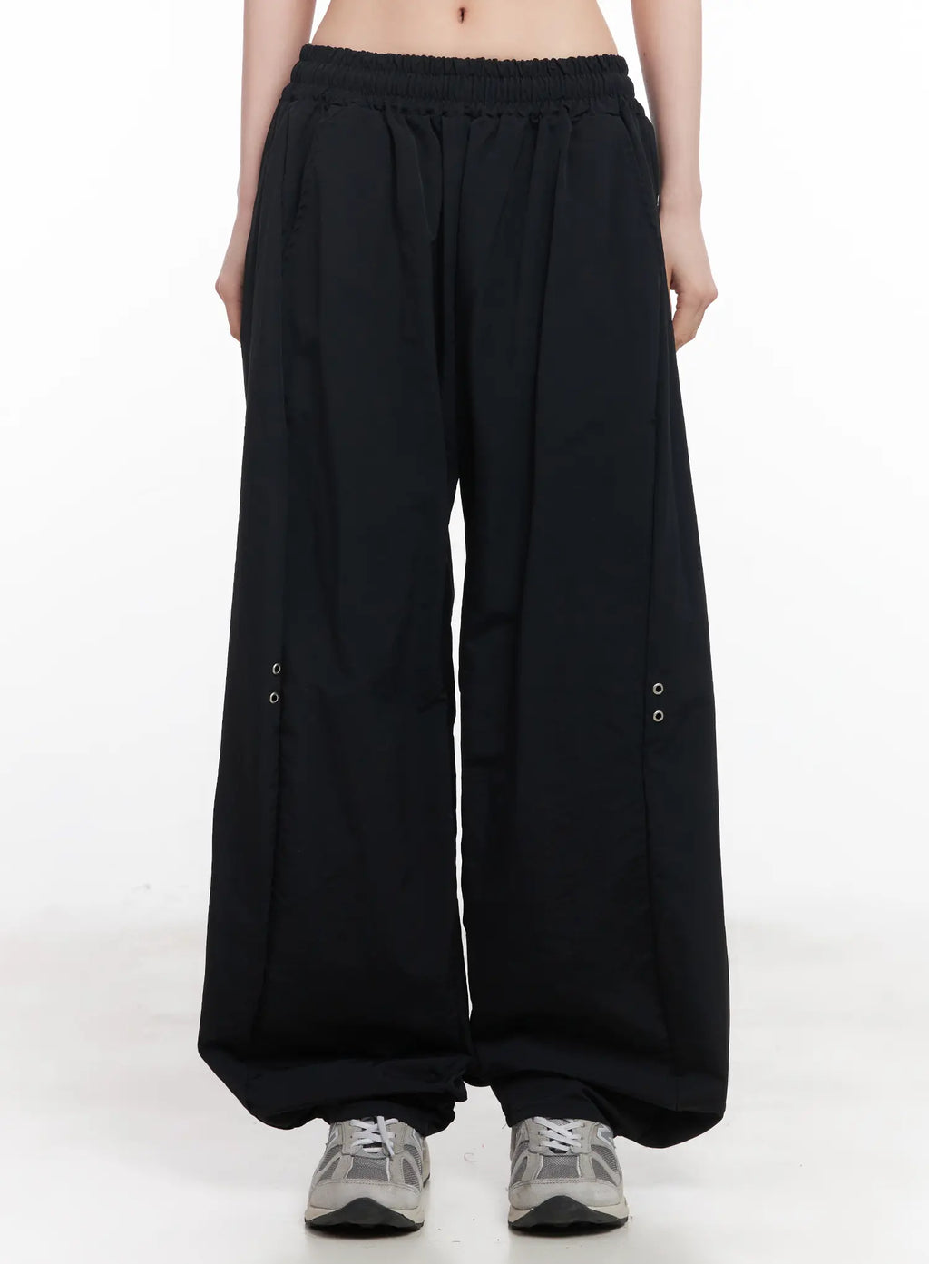 Wide-Leg Eyelet Nylon Pants CU511